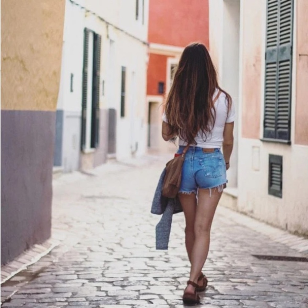 Vintage Levi's Blue Jean Shorts Cut-Off Style